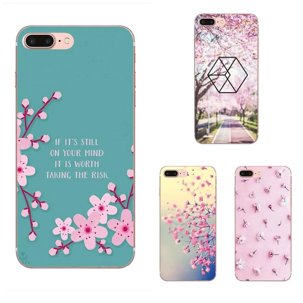 

Japanese Pink Cherry Blossom Soft Phone Cover Case For Samsung Galaxy Note 5 8 9 S3 S4 S5 S6 S7 S8 S9 S10 mini Edge Plus Lite