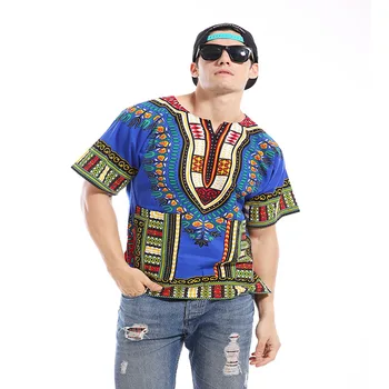 

2019 African Clothing Rushed For Sale Promotion Linen Traditional Dashiki Printed T-shirts Men Big Yards