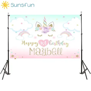 

Sunsfun 7x5ft Thin Vinyl Unicorn New Born Photography Backdrop Children Kids Backdrops Printing Studio Photo Backgrounds