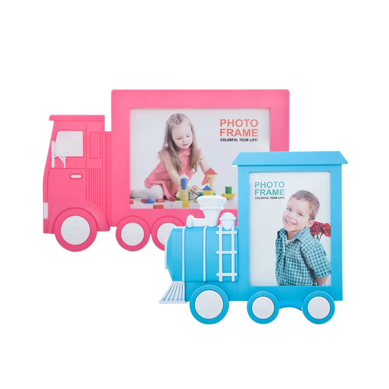 

Creative Cartoon Train Picture Frame Children And Babies Picture Frame for Table Plastic 7 inch Picture Frames Wall Hanging