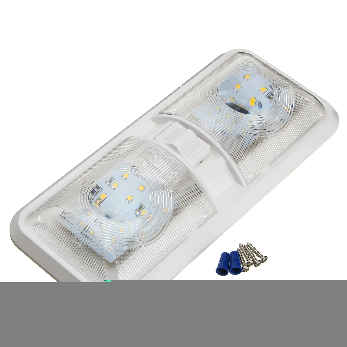Barco para Reboque Luz de Teto para rv Pces Interior Dupla Cúpula Campista Branco 5 12 v 48led 4 Peças e acessórios RV