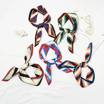 

Fashion Long Silk Scarf For Women Scarves Striped Ladies Office Hair Ties Neckerchief Hairband Bag Handle Wraps Neck Scarves