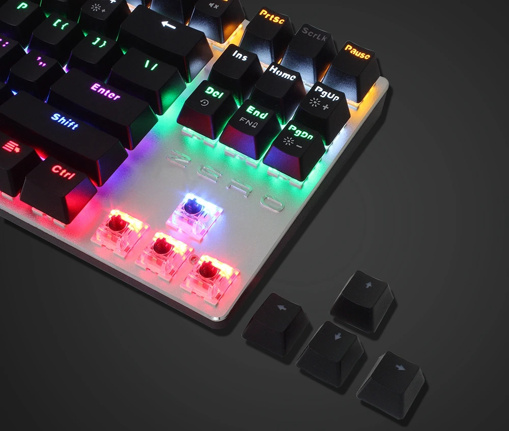 Metoo edition gaming Mechanical Keyboard 87/104 keys Anti-ghosting Luminous red switch Backlit USB Wired keyboard Hebrew/Russian