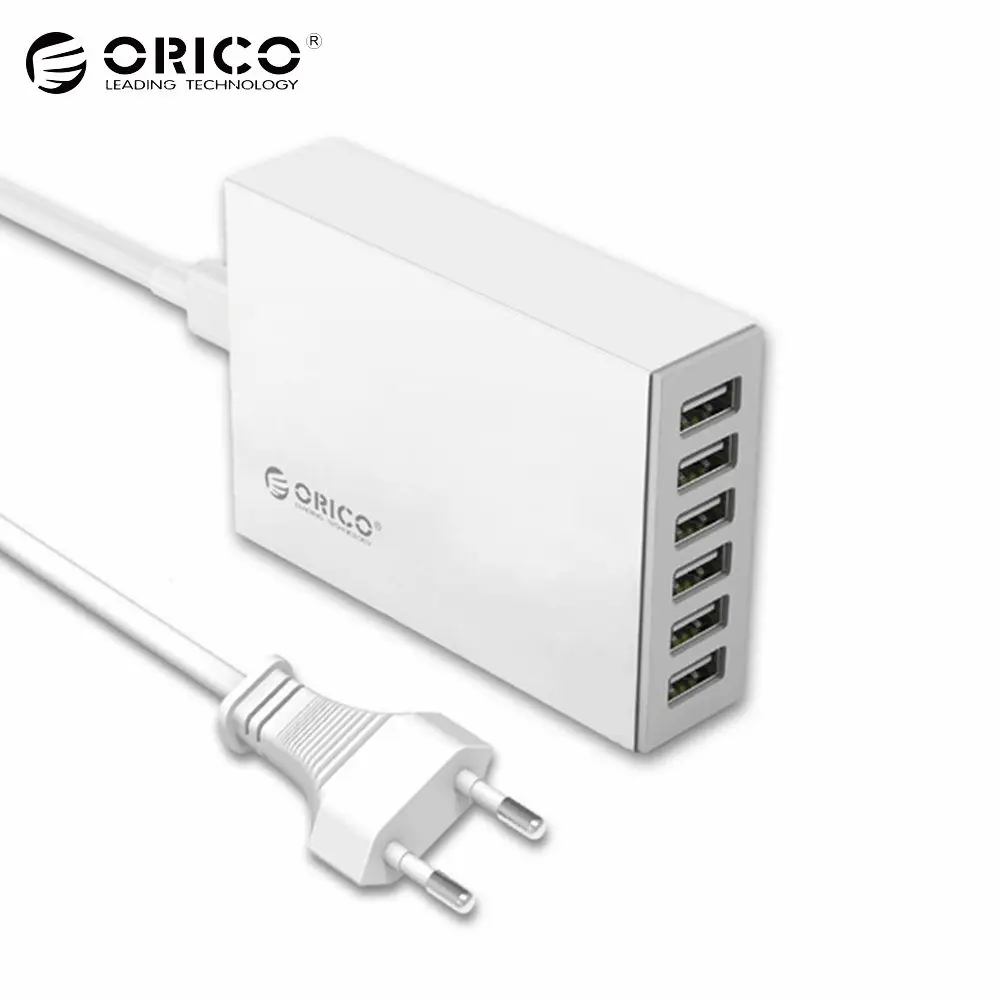 

ORICO 6 Port Desktop Mobile Phone Charger Adapter 5V2.4A 50W for iPhone iPad iPod Samsung Xiaomi more Mobile Devices Tablets/PC