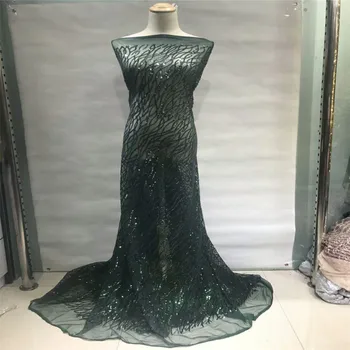 

Sequin Lace Fabric 2018 New arrival Green African Lace fabric with Sequins High Quality French Sequin Fabric HJ200-2