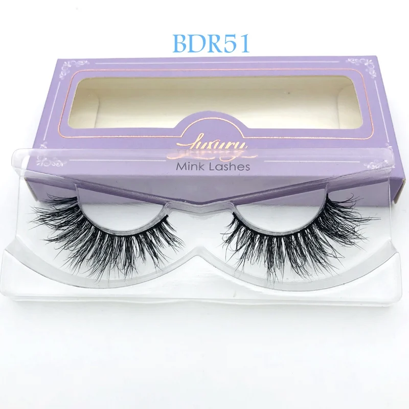 

Natural soft mink lashes false handmade BDR51 eyelashes custom packaging makeup beauty 3D mink fur lash