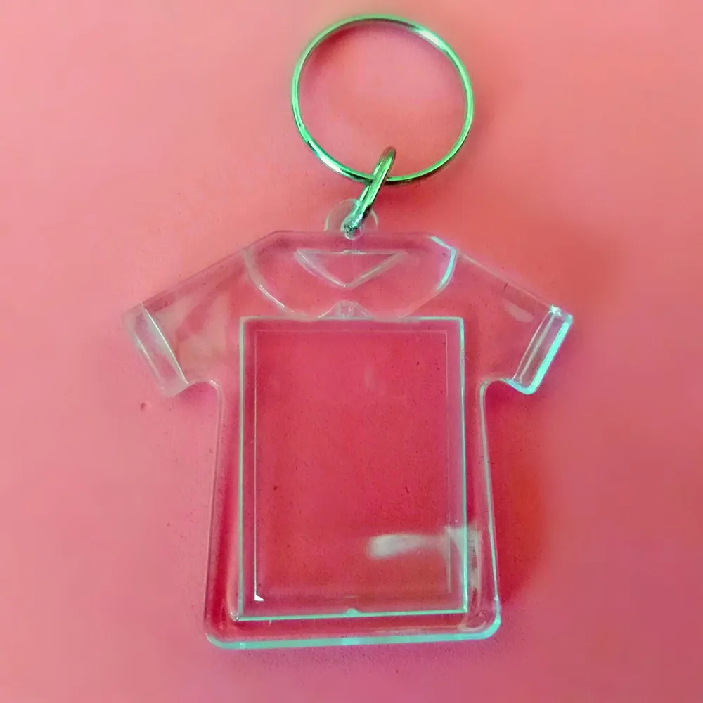 Free shipping 300pcs Clothes Shaped DIY Acrylic Blank Picture Frame Keychains Transparent Insert Photo | Украшения и аксессуары