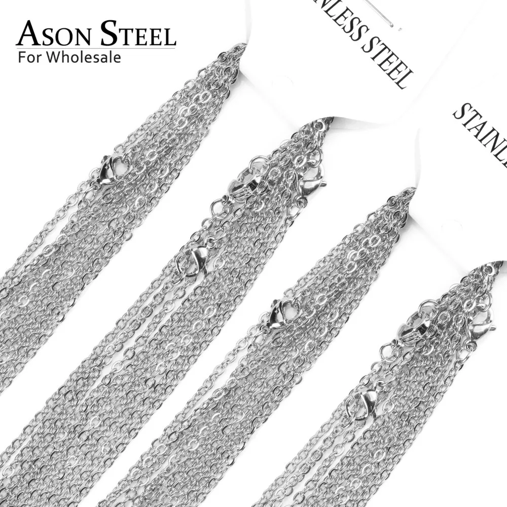 

ASONSTEEL Trendy Fashion Link Chain Necklaces Silver Plating Stainless Steel Chain Necklaces ,1mm 18-24inch Chains
