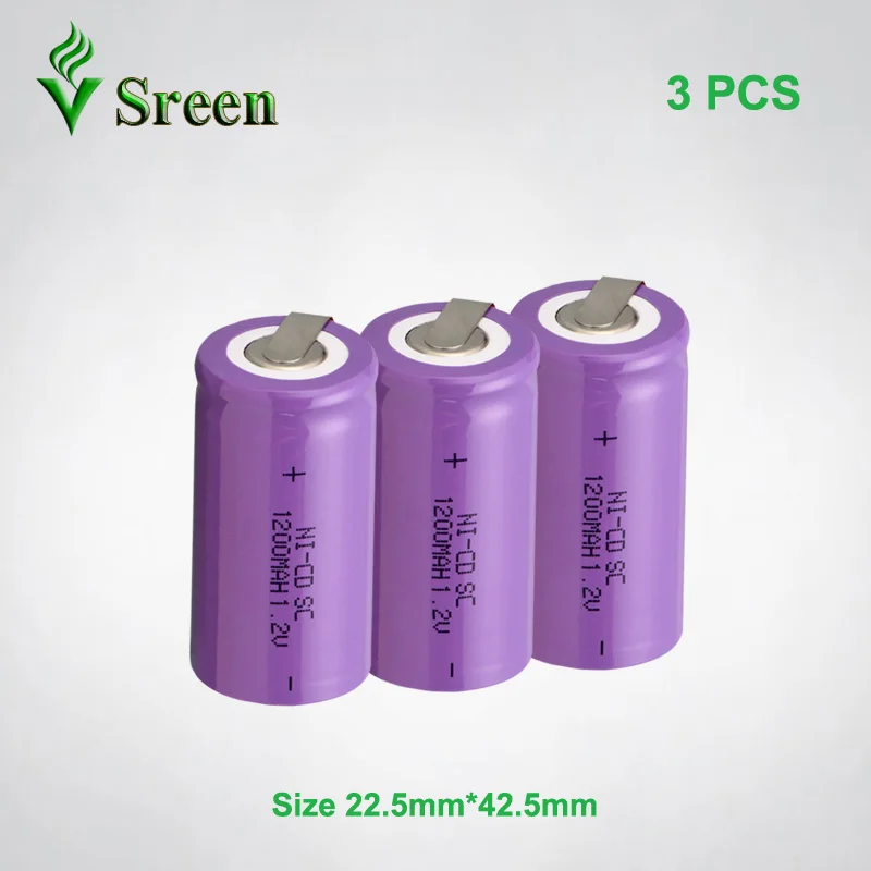 1200mAh SC NI CD Rechargeable Battery Cell 1.2V Subc Rechargeable