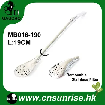

200pcs/lot Delicate Yerba Mate Straw With Removable Stainless Filter And Cleaning Brush 19cm Hot Sale MB016-190