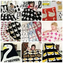 Ins sytle детское одеяло черно-белое милое вязаное одеяло для кровати диван Cobertores Mantas покрывало банные полотенца игровой коврик подарок