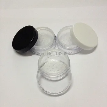 

30pcs/lot 20g/20ml Powder Jar Powder case with Sifter makeup Powder Cosmetic Container with black white and clear lids