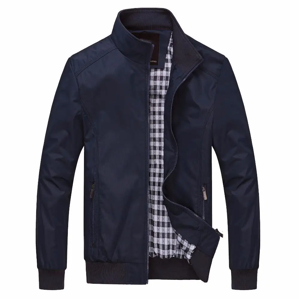 

Jacket spring men Plus size Solid color New 2019 Casual Jacket M-5XL 6XL Men Spring Autumn Outerwear Mandarin Collar Clothing