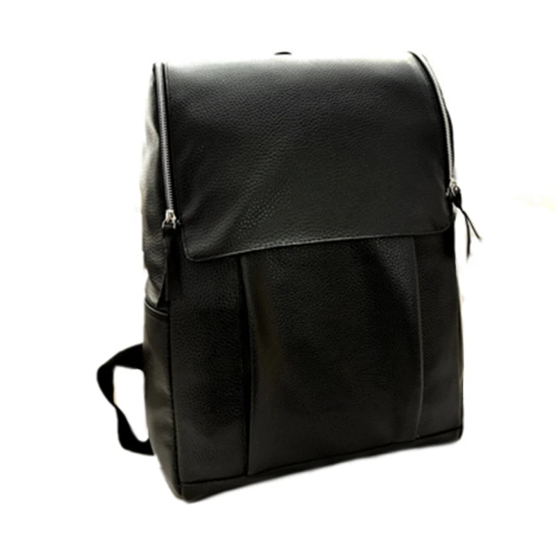 

2018 New Style Solid Color PU Leather Man and Woman's Backpack Casual Multi-functional Schoolbag Fashionable Laptop Backpack