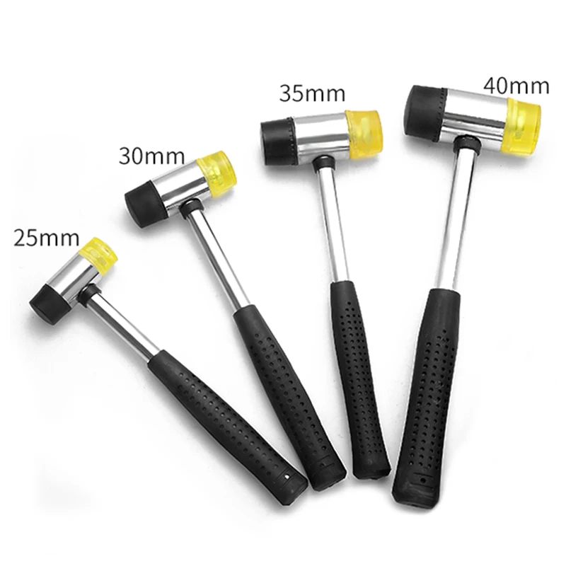 

Double-Faced Soft Mallet Rubber Hammer Glazing Window Beads Tool Steel Handle Install Hammer Household Tool