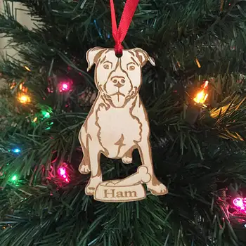 

Pitbull Ornament *** Pit Ornament *** Personalized Dog Ornament ***Dog Lover Gift *** Christmas Holiday Ornament ***