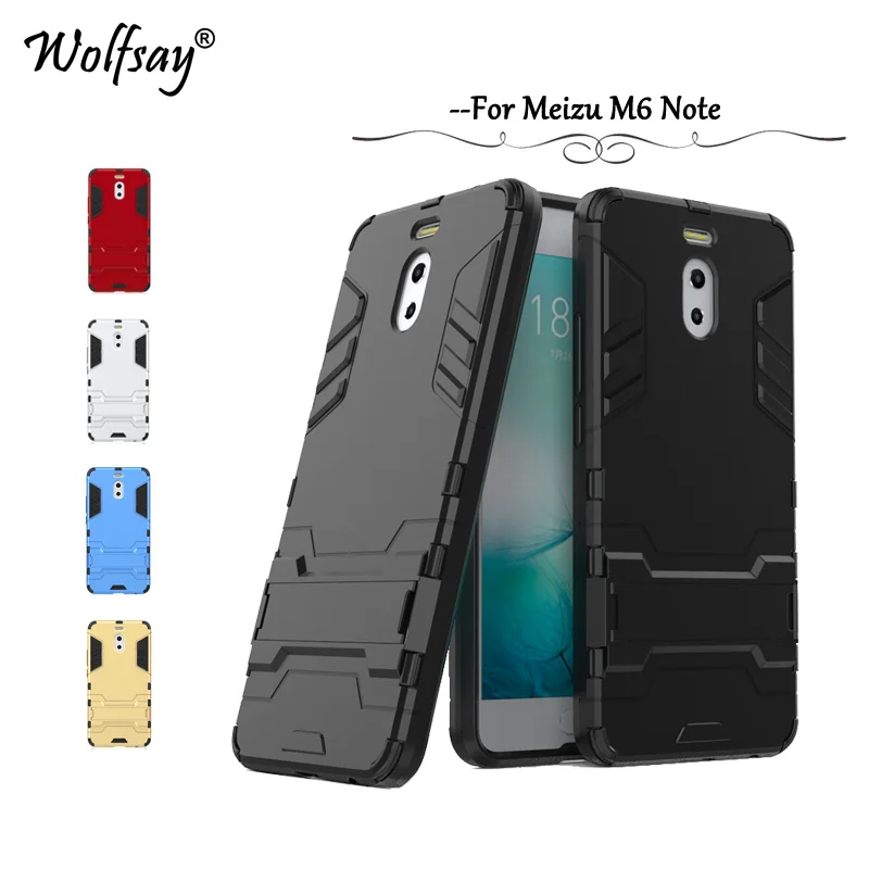 

Meizu M6 Note 5.5" Capa Wolfsay Cover Meizu M6 Note Case Slim Robot Armor Rubber Fundas sFor Phone Case Meizu M6 Note M721 Case
