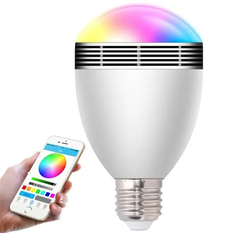 

Changeable Color Wireless Bluetooth Speaker RGB Color Smart LED Light Bulb Remote Control LED Lamp Built-in Speaker controlled