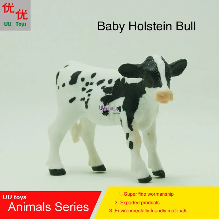 

Hot toys:Baby Holstein Bull simulation model Animals kids toys children educational props