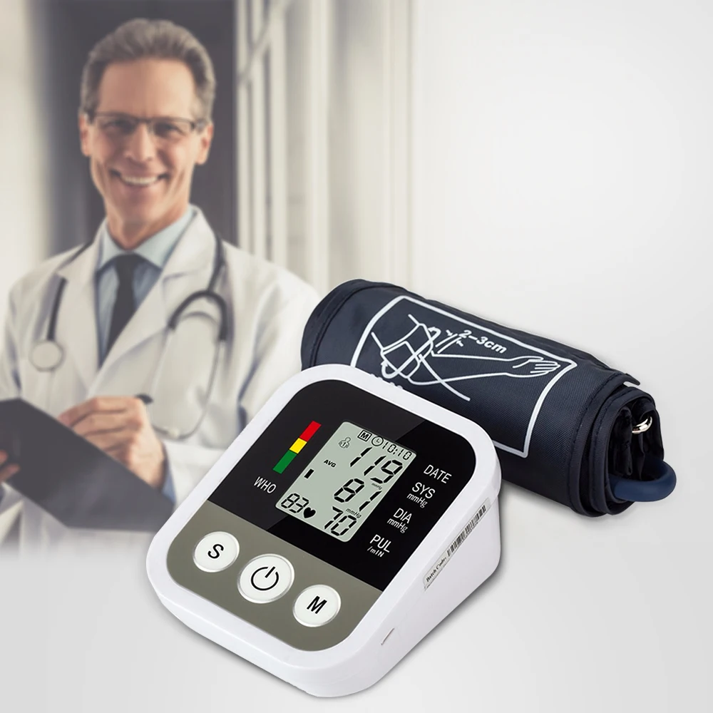 

Medical Automatic Upper Arm Blood Pressure Monitor Digital Heart Beat Meter Machine Tonometer Measure Health Care LCD Display