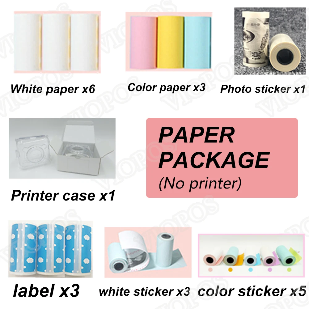 Термоэтикетка наклейка Чековая бумага чехол для принтера M58D фотопринтер - Цвет: Paper package