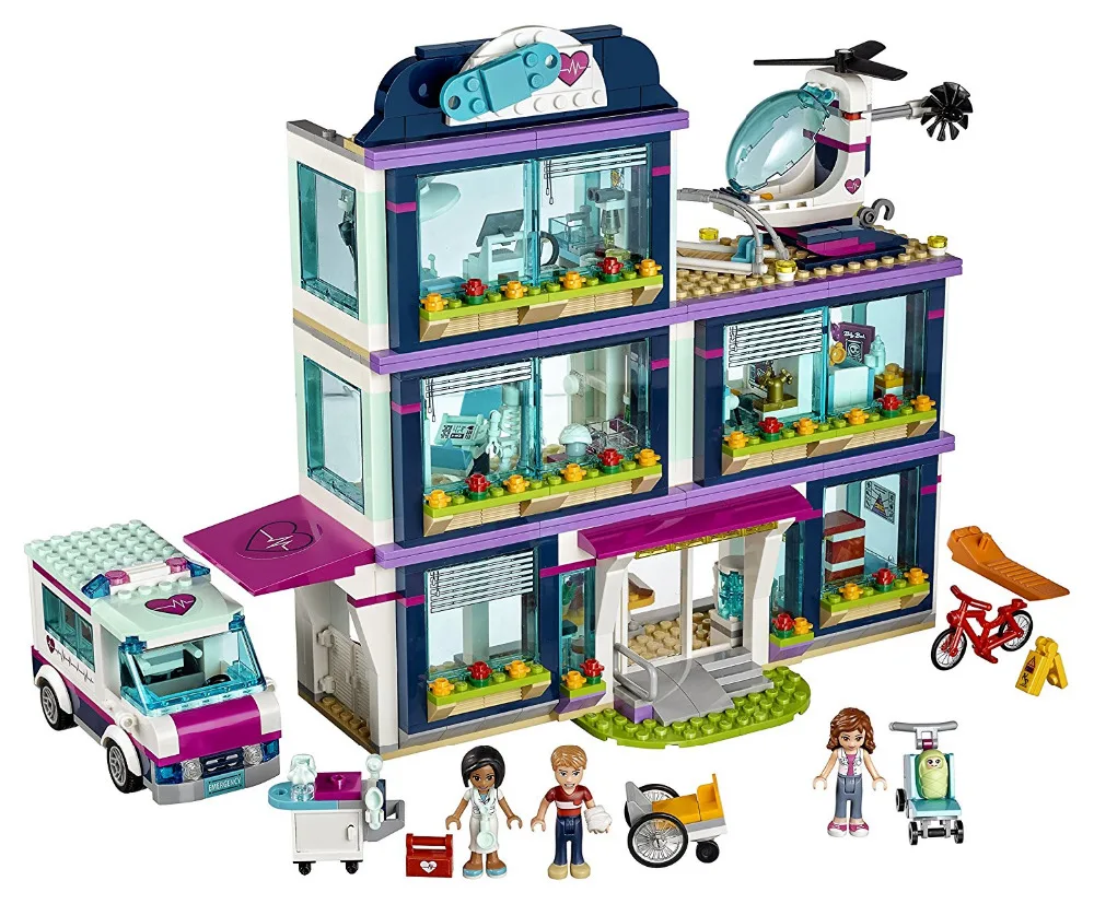 LEPIN Friends Series Heartlake Hospital Building Blocks Sets Bricks Classic Girl Kids Model Toys Marvel Compatible Legoings lepin town bus station city building blocks sets kits bricks model kids classic toys marvel compatible legoings
