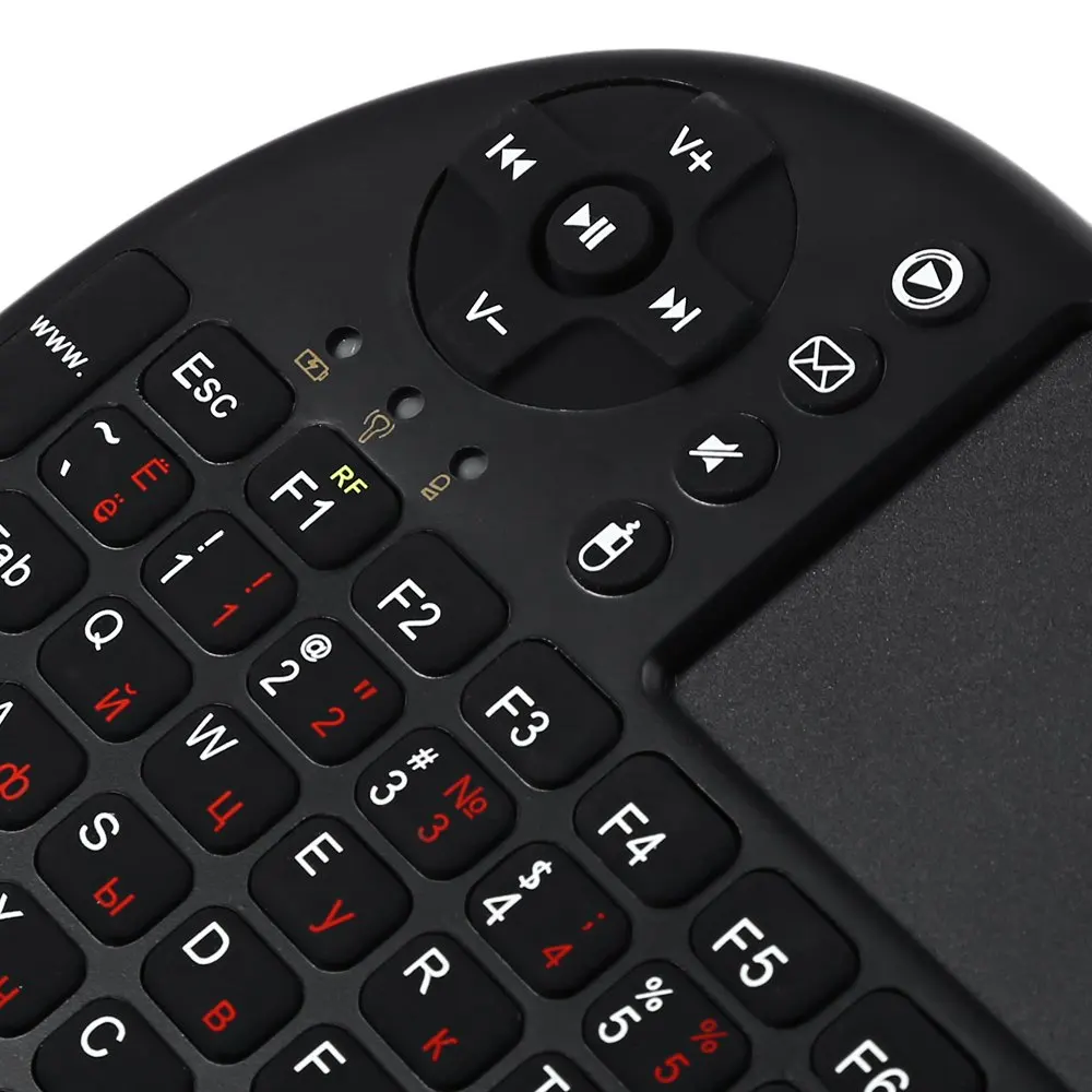Русский Английский Версия 2.4 ГГц Беспроводной QWERTY клавиатура TouchPad Air Мышь Fly