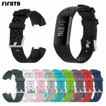 

FIFATA Strap For Fitbit Charge 3 Band Silicone Sports Smart Watch Wristband Rubber Replacement Smart Bracelet For Fitbit Charge3