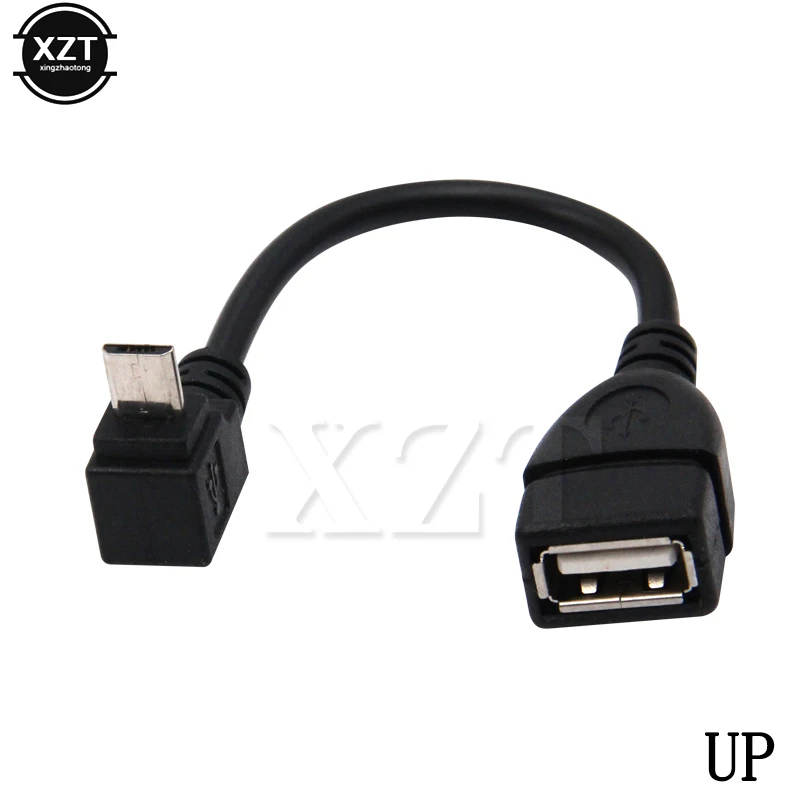 1 шт. вверх вниз прямой угол 90 градусов разъем Micro USB штекер к 2 0 гнездо OTG кабель