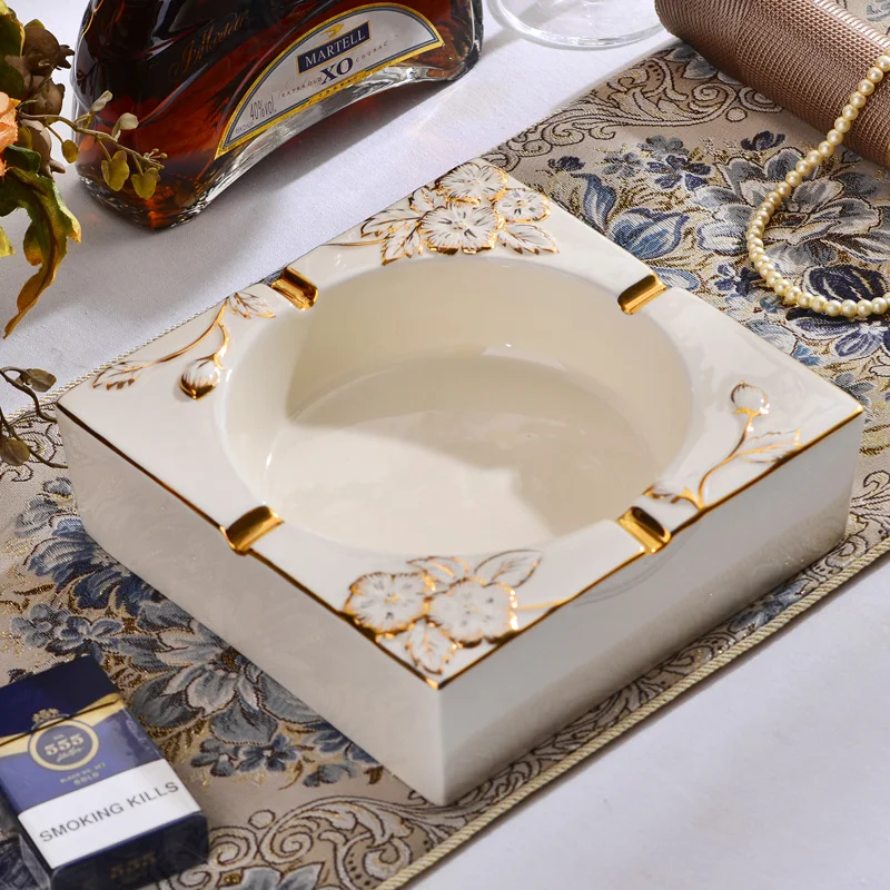 كبير الحجم الراقية نادي طاولة السيراميك منفضة سجائر للسيارة الصين لسيجارة جزيرة الحجر مكان