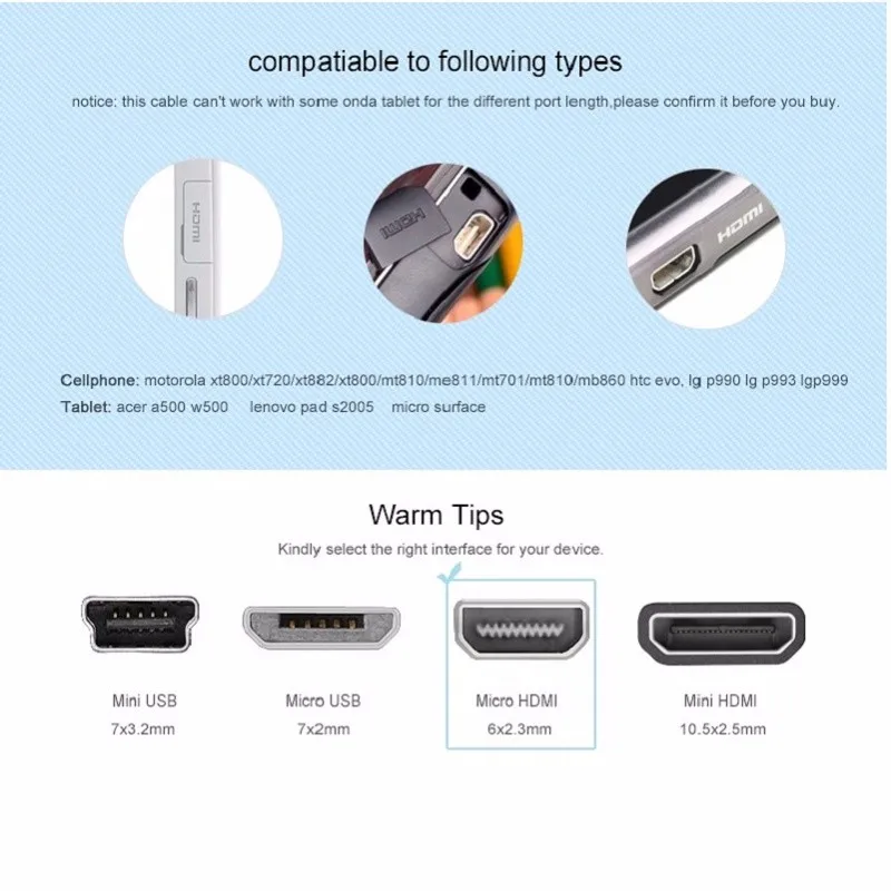 Micro-HDMI-to-HDMI-Cable-2M-Gold-Plated-1-4-3D-4K-1440P-High-Premium-Cable