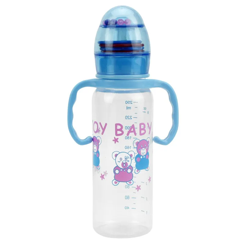 Baby Feeding Bottles  Kids Durable Straw Cup Drinking Bottle Sippy Cups With Handles Cute Design Feeding Bottle PP Plastic