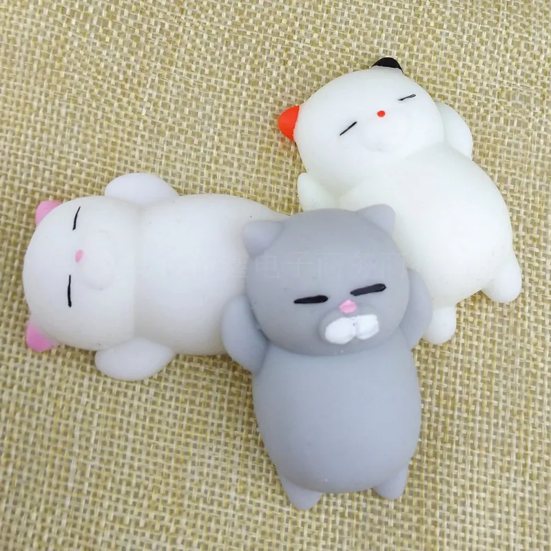 

3pcs/Lot Soft Kawaii Cute Cat Kitten Simulation Cartoon Animal Slow Rising Squeeze Healing Ball Toys Kids Birthday Present