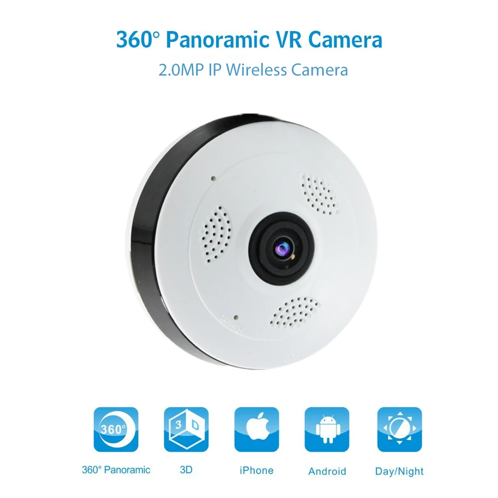 

Wireless WIFI Camera 360 Degree 1080P 960P HD Fisheye Panoramic Security Surveillance CCTV Mini IP Camera Support Two Way Audio