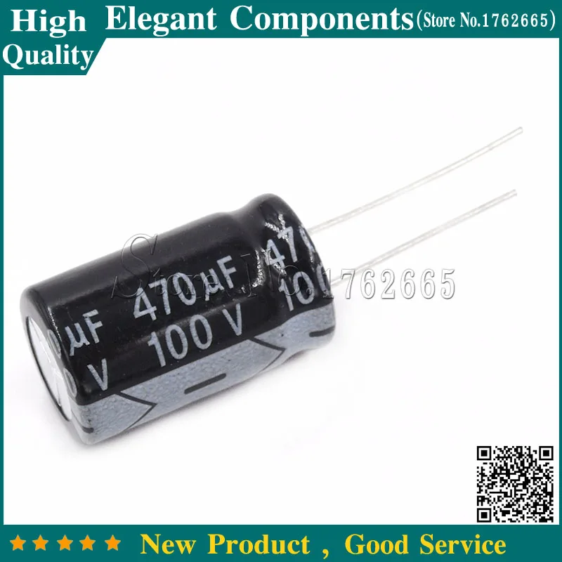 

5PCS 470UF 100V 100 V 470 UF Aluminium Electrolytic Capacitor 100V 470UF Size 16*25MM Electrolytic Capacitor