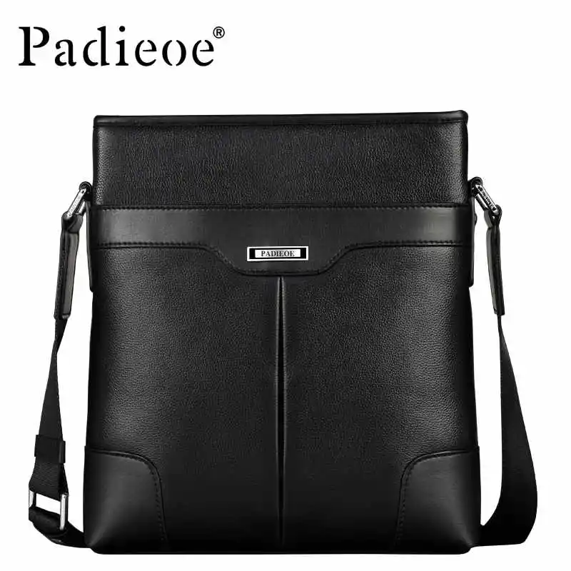 

Padieoe 2018 Fashion Men Shoulder Bags Cowhide Brand Messenger Bag Men's Business Casual Handbags Genuine Leather Crossbody Bag
