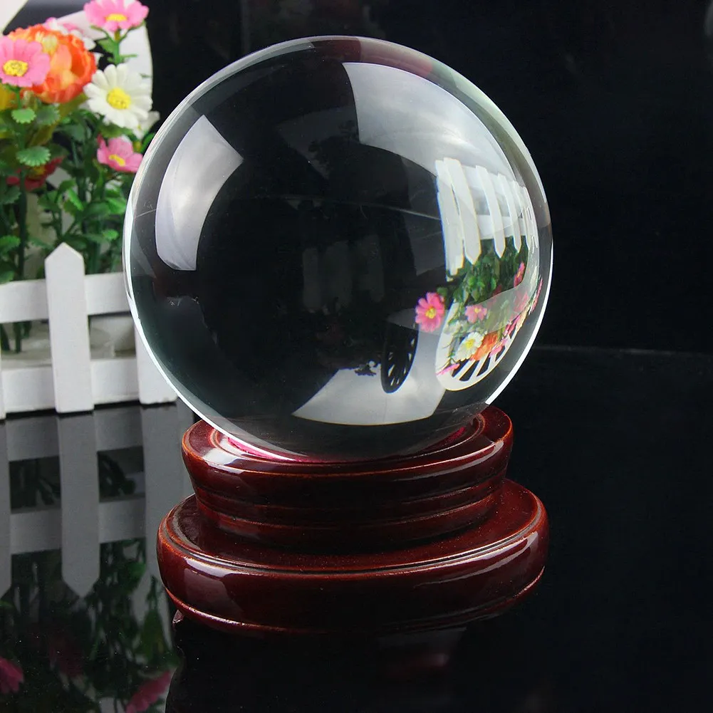 

40mm Clear Round Magic Artificial Crystal Glass Healing Transparent Quartz Ball Sphere Stone for Home Good Luck Decoration