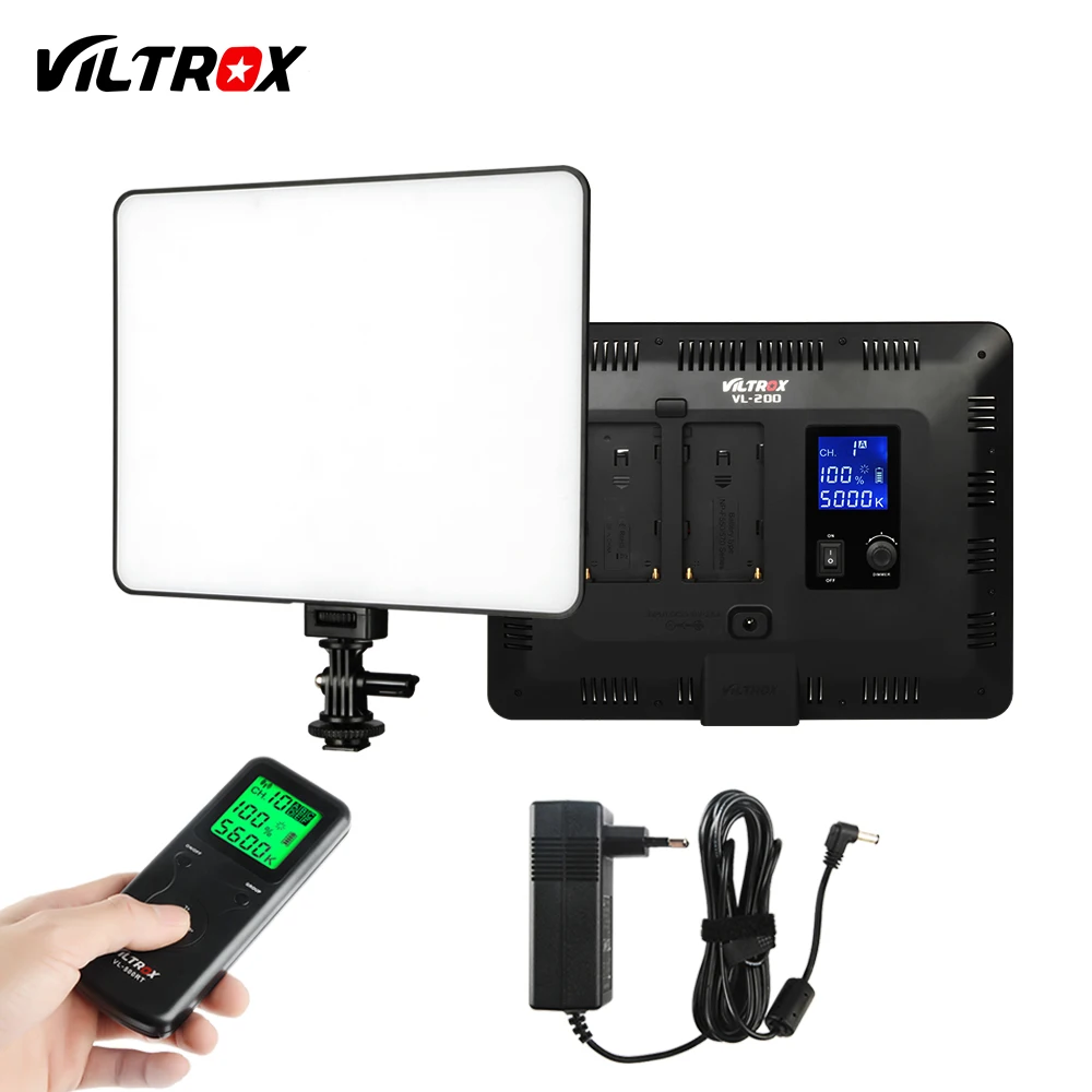Koop VILTROX VL 200T 12.4 #039; #039;Draadloze Remote Foto Camera Video Studio LED Licht Bi Color Dimbare + DC Power Adapter voor Canon Nikon