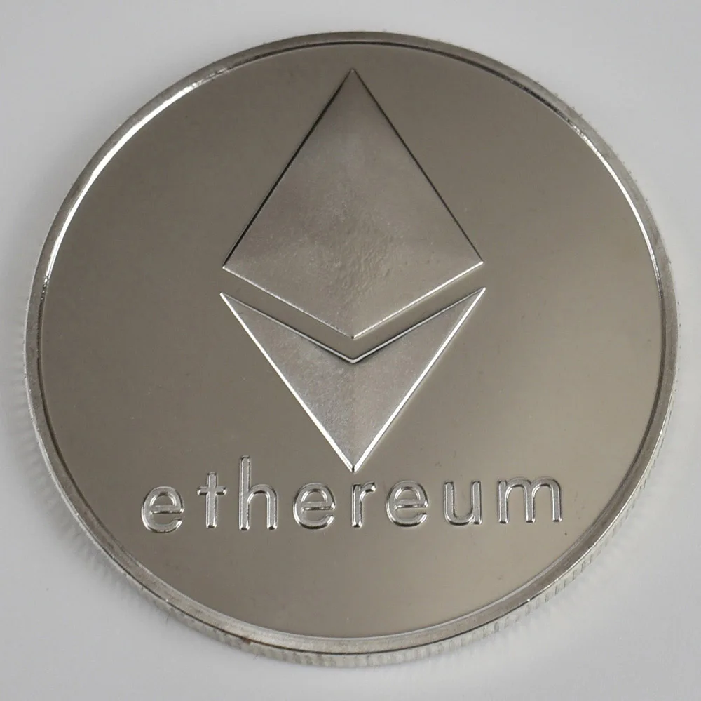 Позолоченная Горячая Биткоин монета Бит монета металлическая монета физическая криптовалюта памятная монета - Цвет: silver ethereum