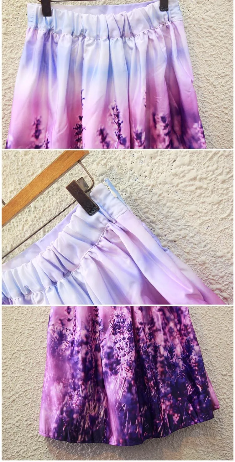 NORMOV ретро печати Страна стиль юбка плиссированные повседневное бальное платье постепенное юбки из кринолина удобные дышащие
