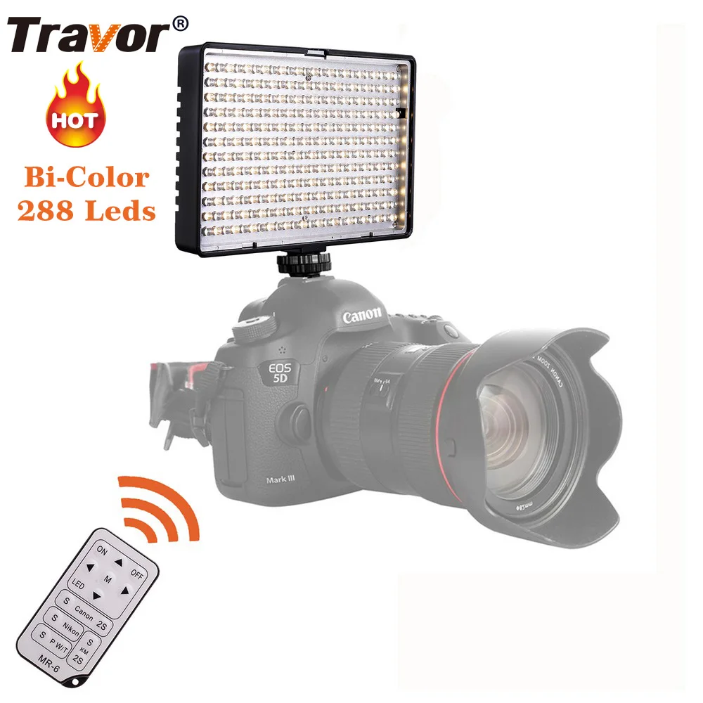 

Travor 288pcs BiColor LED Video Light on Camera Light for Canon Nikon Sony DV Camcorder+NP-F550 battery+Charger+remote control