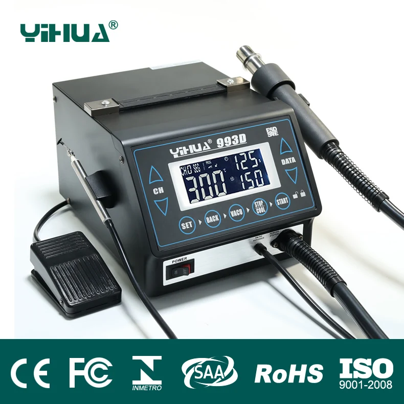 

110V/220V EU/US PLUG YIHUA 993D Foot plate welding touchscreen programmable soldering station soldering station