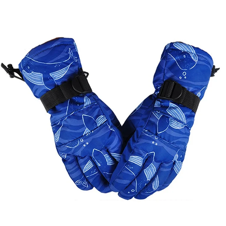 Горные мужские и женские Зимние флисовые лыжные перчатки для улицы, водонепроницаемые, для пешего туризма, сноуборда, велоспорта, альпинизма, катания на лыжах, мотоцикла VK041 - Цвет: Blue Whale