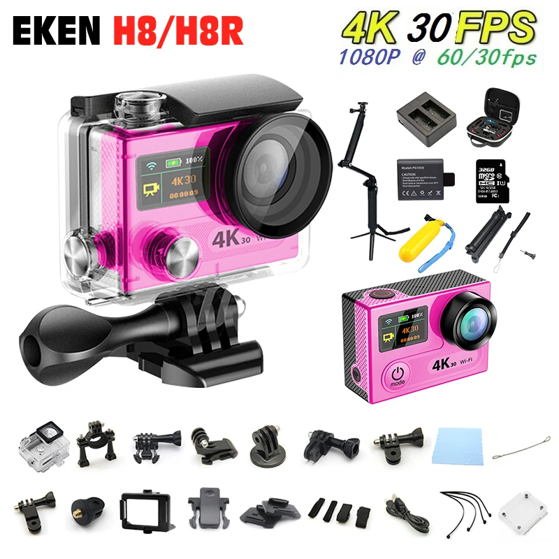  Original Ultra HD 4K WIFI Sport Action Camera 360VR H8R H8 1080P 2" LCD 170D Wide angle Waterproof Helmet Cam MINI Camcorder 