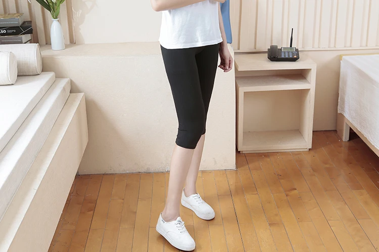 Fina para Mulheres Modal Verão Sete Pontos Leggings Seção Trabalho Desgaste Fino Respirável Confortável Casa Casuais 2021 14 High Quality Moda Feminina