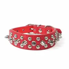Dog Collars Candy Color PU Leather Rivet Spiked Puppy Necklace Studded Pet Dog Adjustable Collar Neck Collare Cane Dog Collars Candy Color PU Leather Rivet Spiked Puppy Necklace Studded Pet Dog Adjustable Collar Neck Collare Cane