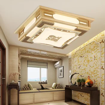 

Europe Rectangle led Ceiling Lights Solid Wood Tatami Raw Wood Attract Light Modern Concise Lamp Study ceiling Lamp WL18320113