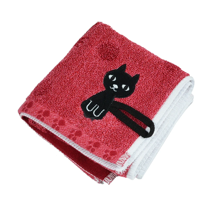1 шт Хлопковое полотенце для лица креативный Рисунок котенка детское полотенце домашнее полотенце для уборки Милая мультяшная кошка с длинным хвостом Подарочное полотенце