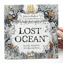 1 PCS 24 Pages Lost Ocean Inky Adventure Coloring Book For Children Adult Relieve Stress Kill Time Painting Drawing Art Book