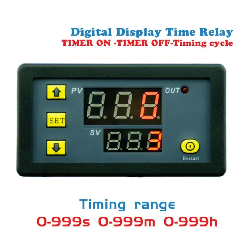 

DC12V 20A 1500W Timing Delay Relay Module Timing Timer Digital Display Time Delay Cycling Module 0-999h Adjustable Power Supplie